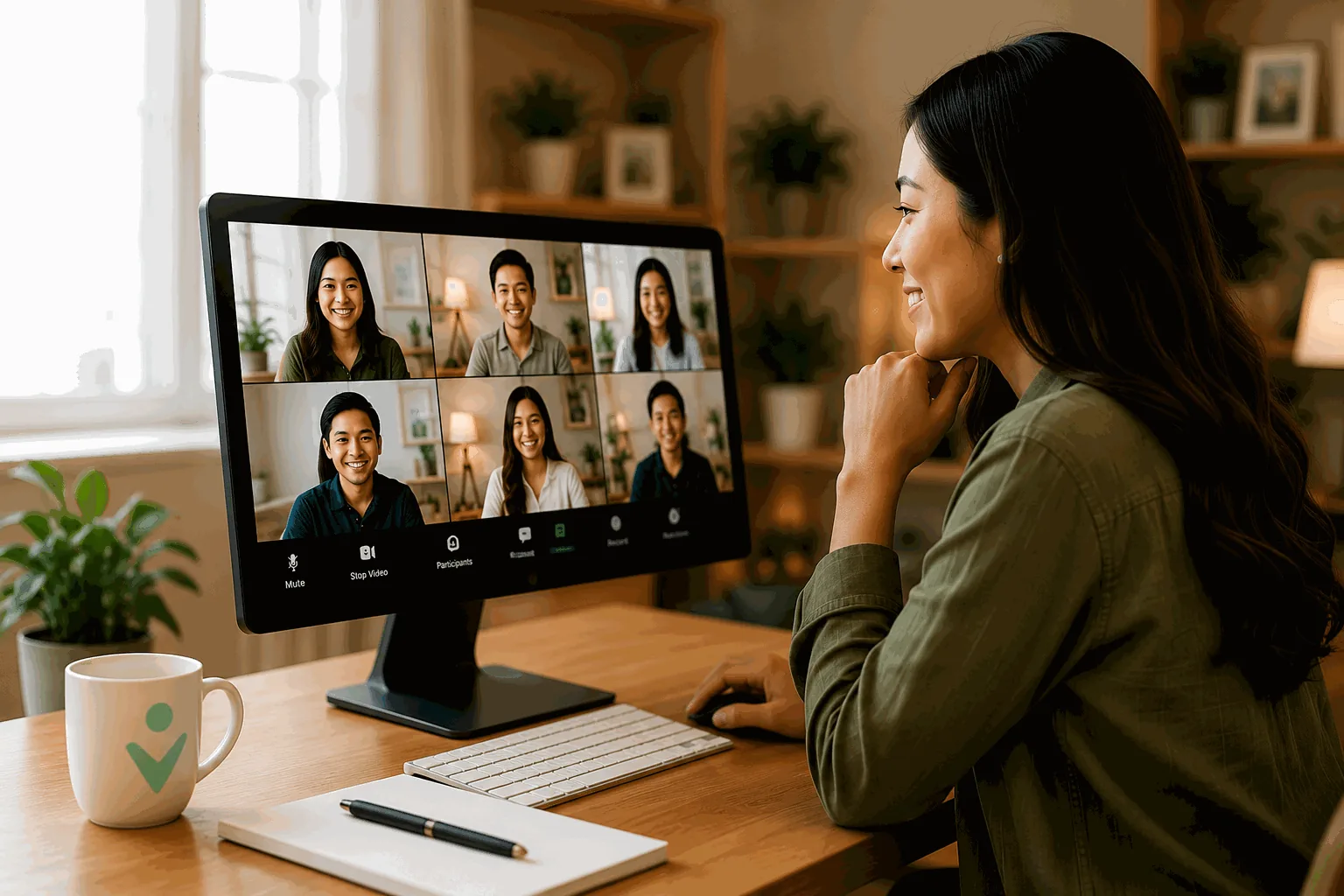 Filipino remote team on a video call.
