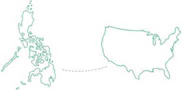 Map connecting the Philippines and the United States